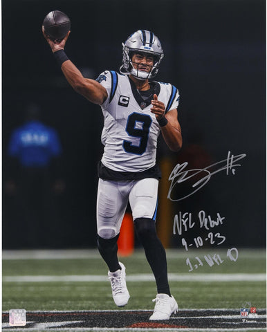 Bryce Young Panthers Signed 16x20 Debut Photo w/Debut & 1st TD Inscs-#1 of LE 9
