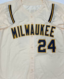 Brewers Catcher WILLIAM CONTRERAS Signed Custom Replica Cream Jersey AUTO - BAS