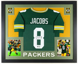 Josh Jacobs Signed Green Bay Packers 35x43 Framed Jersey (Beckett) Pro Bowl R.B.