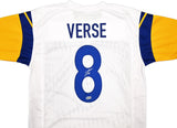 LOS ANGELES RAMS JARED VERSE AUTOGRAPHED WHITE JERSEY BECKETT BAS WITNESS 242683