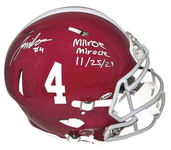 JALEN MILROE SIGNED ALABAMA CRIMSON TIDE AUTHENTIC SPEED HELMET + MILR – Super Sports Center