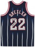 FRMD Clyde Drexler Rockets Signed 1995-96 Mitchell & Ness Jersey w/Clutch Insc