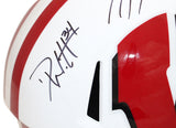 Watt Brothers Combo Signed F/S Wisconsin Badgers Speed Helmet Beckett 39788