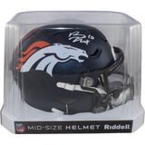 Bo Nix Autographed Denver Broncos Mid-Size Midi Helmet Beckett Witness 55110