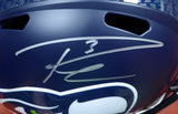 RUSSELL WILSON AUTOGRAPHED SEAHAWKS SPEED FULL SIZE HELMET IN SILVER RW 113611