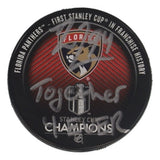 Ryan Lomberg Signed Florida Panthers 2024 Stanley Cup Champion Logo Puck (JSA)