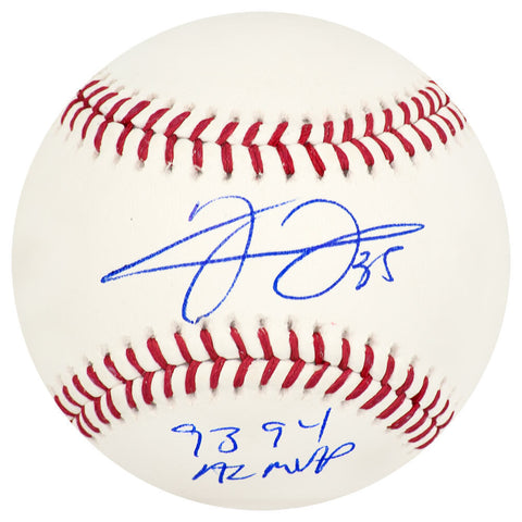 Frank Thomas Signed Rawlings Official MLB Baseball w/93, 94 MVP - (SCHWARTZ COA)