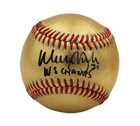Walker Buehler Signed Los Angeles Dodgers Rawlings OML Gold Ball - WS Champs