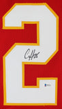Clyde Edwards-Helaire Authentic Signed Red Pro Style Framed Jersey BAS Witness