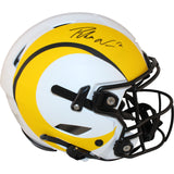 Puka Nacua Autographed Los Angeles Rams SpeedFlex Lunar Helmet Fanatics 50772