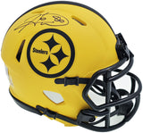 HINES WARD AUTOGRAPHED STEELERS GOLD RAVE MINI HELMET BECKETT WITNESS 241388