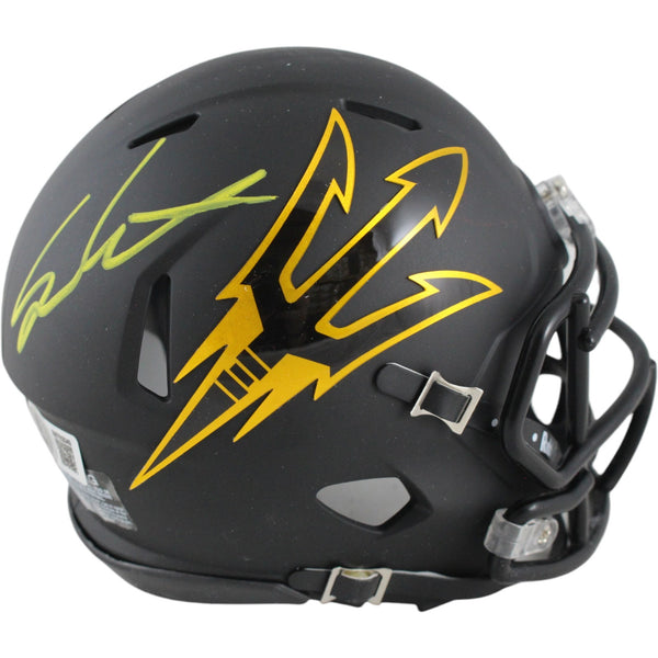 Sam Leavitt Autographed Arizona State Sun Devils Black Mini Helmet Beckett 50096