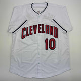 Autographed/Signed Edwin Encarnacion Cleveland White Jersey JSA COA
