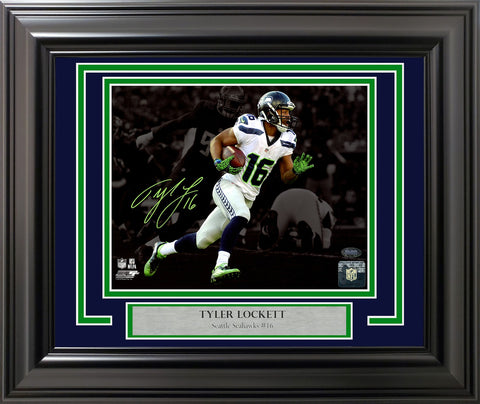 Tyler Lockett Signed Framed 8x10 Photo Seattle Seahawks Spotlight MCS Holo