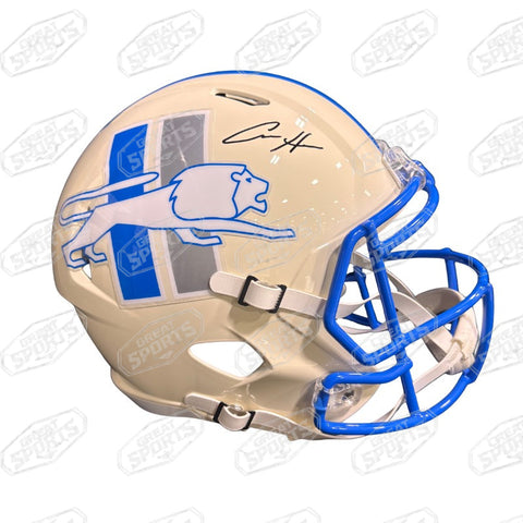 AIDAN HUTCHINSON SIGNED DETROIT LIONS F/S RETRO SPEED REPLICA HELMET BECKETT