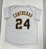 Brewers Catcher WILLIAM CONTRERAS Signed Custom Replica Pinstripe Jersey AUTO