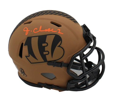 Ja'Marr Chase Signed Cincinnati Bengals Speed Salute to Service 2 Mini Helmet