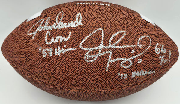 John David Crow & Johnny Manziel Autographed Wilson Football Texas A&M Beckett