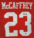 CHRISTIAN MCCAFFREY AUTOGRAPHED SIGNED PRO STYLE XL CUSTOM JERSEY w/ BECKETT QR