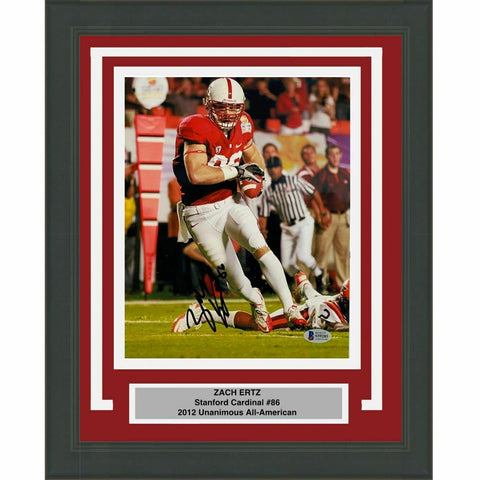 FRAMED Autographed/Signed ZACH ERTZ Stanford Cardinal 8x10 Photo Beckett BAS COA