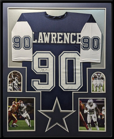 FRAMED DALLAS COWBOYS DEMARCUS LAWRENCE AUTOGRAPHED SIGNED JERSEY JSA COA
