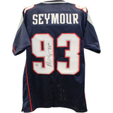 Richard Seymour Autographed Pro Style Sz XL Blue Jersey Beckett Witness 57908