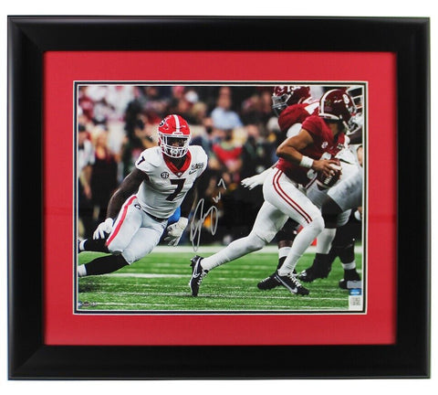 Quay Walker Signed Georgia Bulldogs Framed 16x20 Photo - Running