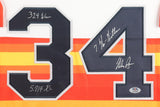 Nolan Ryan Signed Framed Jersey with Hall of Fame Pin & Patch 3x Inscribed / PSA