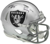 DJ TURNER AUTOGRAPHED LAS VEGAS RAIDERS MINI HELMET JUST WIN BABY BECKETT 236679