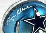 Roger Staubach Autographed Cowboys Blaze Mini Helmet - Beckett W Holo *White