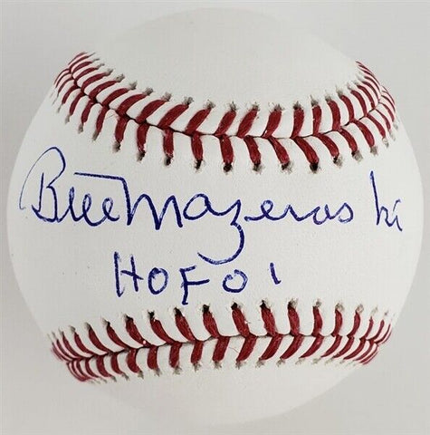 Bill Mazeroski "HOF 01" Signed OML Baseball (JSA COA) Pittsburgh Pirate HOF 2001