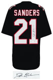 Deion Sanders Signed Black T/B Custom Football Jersey (BECKETT COA)