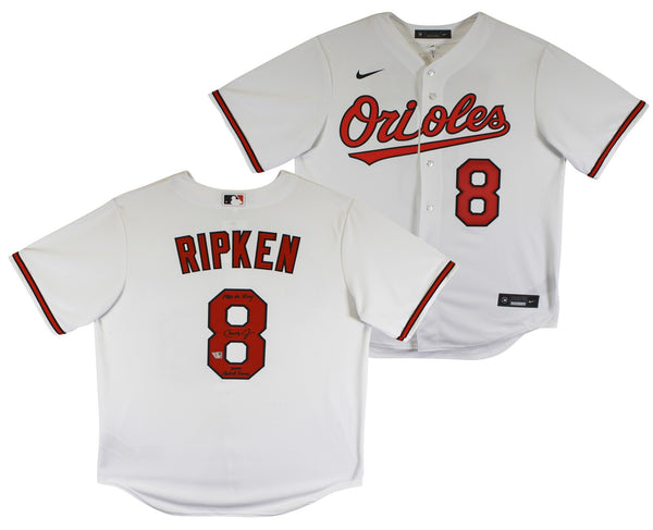 Orioles Cal Ripken Jr. "HOF 07, 1982 ROY" Signed White Nike Jersey Fanatics