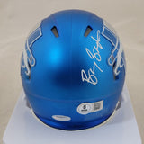 BARRY SANDERS SIGNED DETROIT LIONS ALTERNATE SPEED MINI HELMET BECKETT QR
