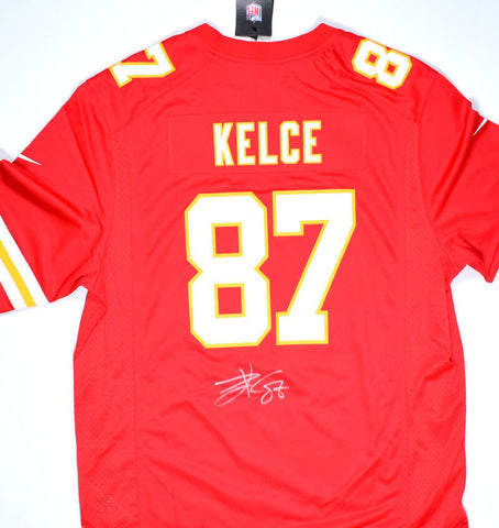 Travis Kelce Autographed Kansas City Chiefs Red Nike Game Jersey- Beckett W Holo