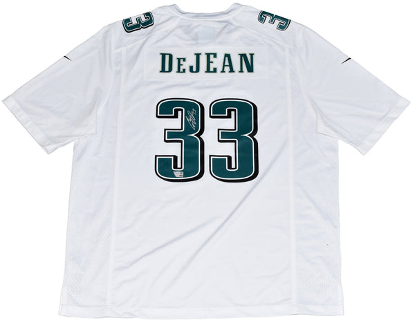COOPER DEJEAN SIGNED PHILADELPHIA EAGLES #33 WHITE NIKE SUPER BOWL LIX JERSEY