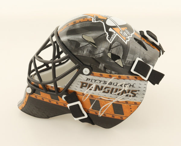 Matt Murray Signed Pittsburgh Penguins Mini Goalie Mask (Beckett) 2xCup Champ