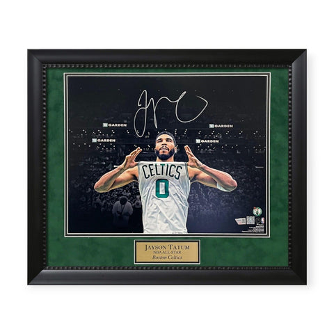 Jayson Tatum Boston Celtics Signed Autographed 16x20 Photo Framed To 23x27