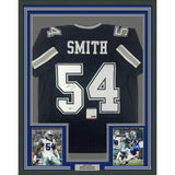 FRAMED Autographed/Signed JAYLON SMITH 33x42 Dallas Blue Jersey PSA/DNA COA Auto