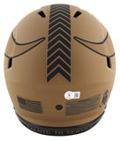 Vikings Randy Moss Signed Salute To Service II F/S Speed Proline Helmet BAS Wit