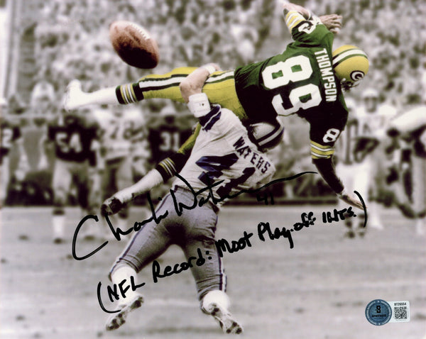 Charlie Waters Autographed Dallas Cowboys 8x10 Photo NFL Record Beckett 56721