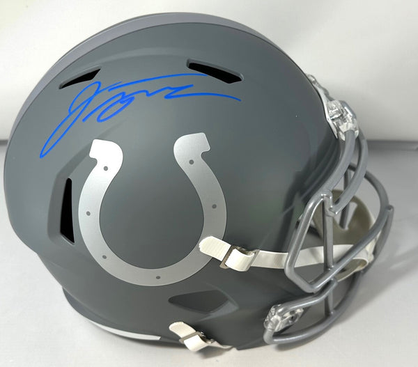 Colts JONATHAN TAYLOR Signed Riddell Full Size SLATE Replica Helmet AUTO - FAN