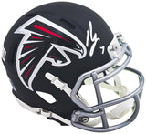 BIJAN ROBINSON AUTOGRAPHED FALCONS BLACK MINI HELMET BECKETT 221146