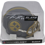 Pat Freiermuth Signed Pittsburgh Steelers Slate Mini Helmet BAS 45948