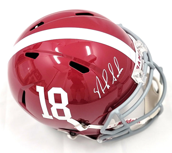 Nick Saban Signed Alabama Crimson Tide Riddell Replica Helmet Beckett Witnessed