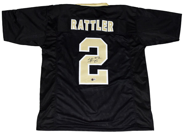 SPENCER RATTLER SIGNED NEW ORLEANS SAINTS #2 BLACK JERSEY BECKETT