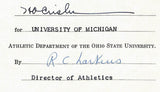 Fritz Crisler HOF Michigan Head Coach Signed/Auto Contract PSA BA198998
