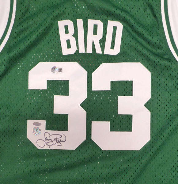 Boston Celtics Larry Bird Autographed Green Adidas Jersey Beckett QR #BS30308