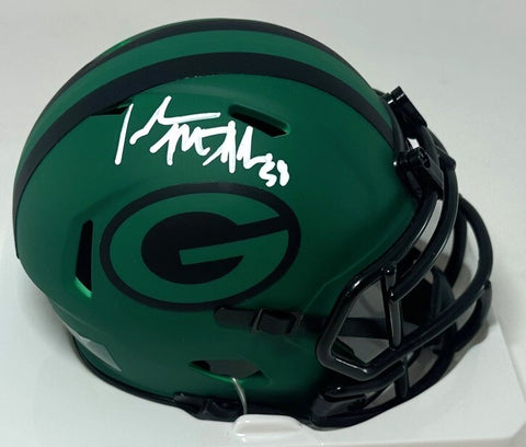 Packers ISAIAH McDUFFIE Signed Riddell RAVE Speed Mini Helmet AUTO - BAS