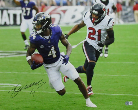 Zay Flowers Autographed 16x20 Photo Baltimore Ravens Beckett 184977